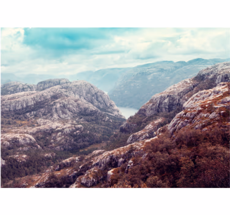 Fotobehang landschap bergachtig terrein uitzicht - TenStickers