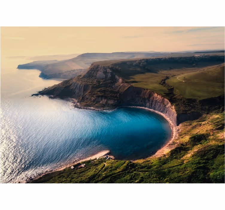 Fotobehang landschap weelderige kust horizon - TenStickers