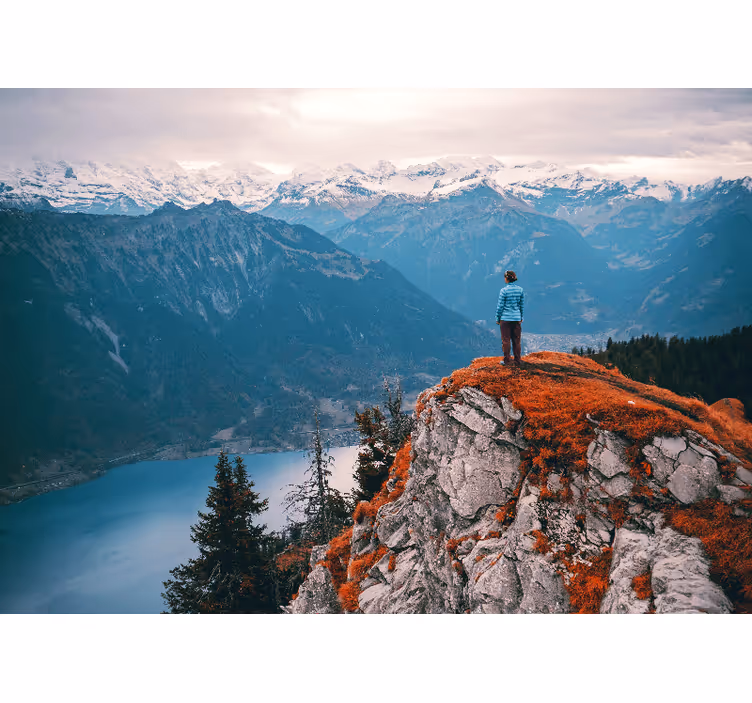 Fotobehang landschap bergzicht sereniteit - TenStickers