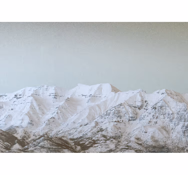 Besneeuwd landschap foto behang bergen - TenStickers