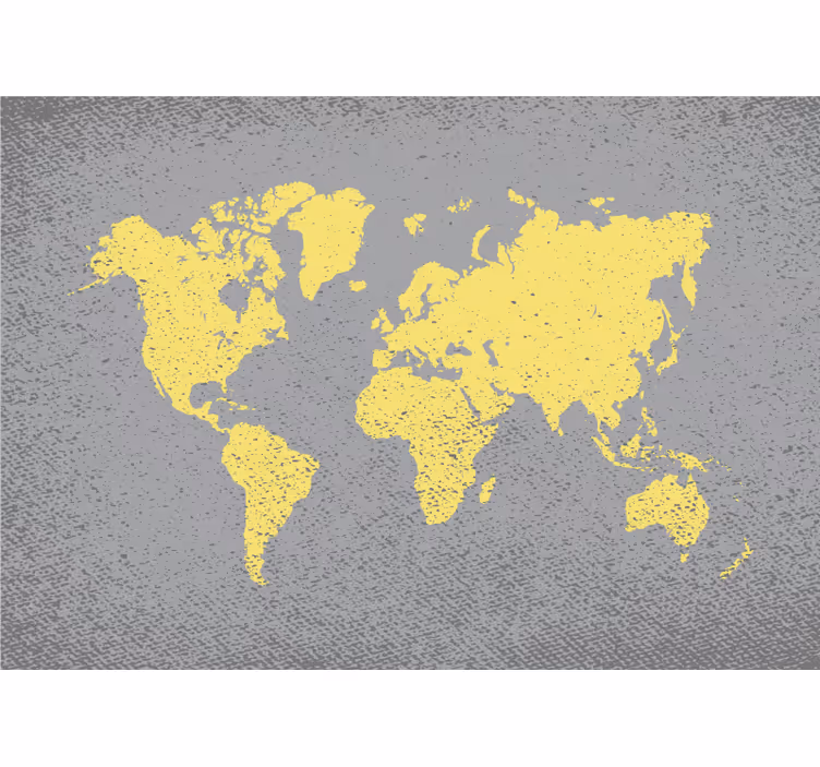 Fotobehang wereldkaart omtrekkaart - TenStickers