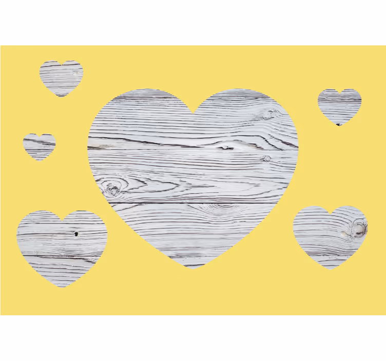 Fotobehang liefde houtpatroon hart - TenStickers