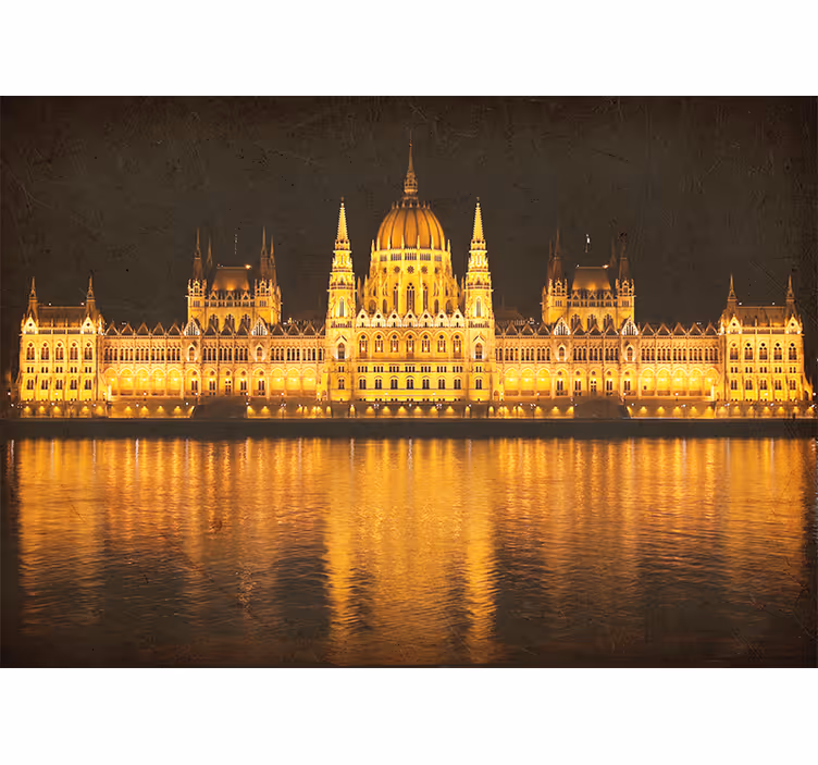 Fotobehang stad budapest nachtzicht - TenStickers