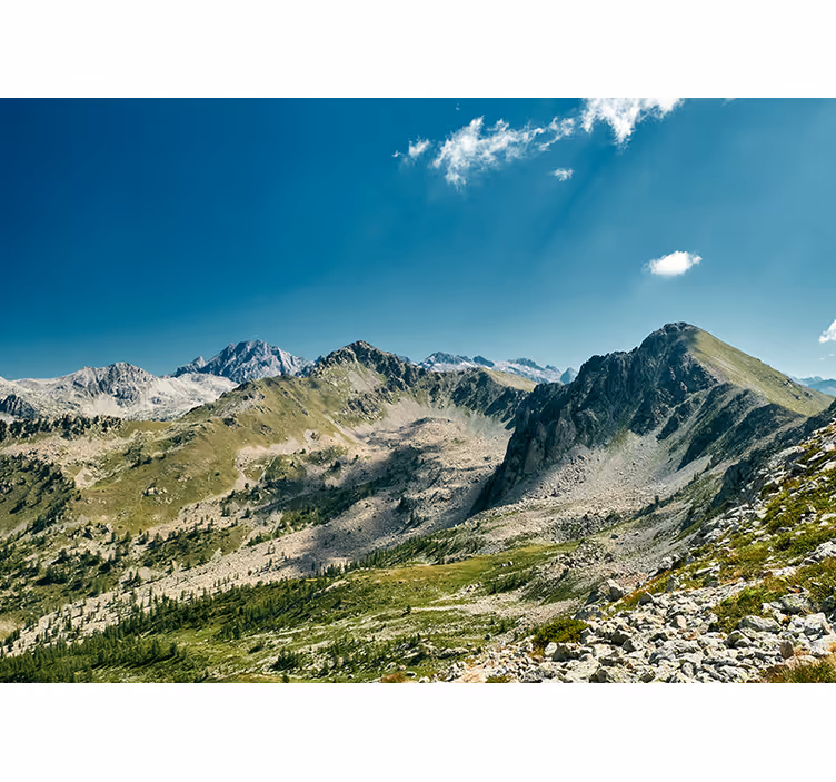 Fotobehang landschap uitzicht op de grote bergketen - TenStickers
