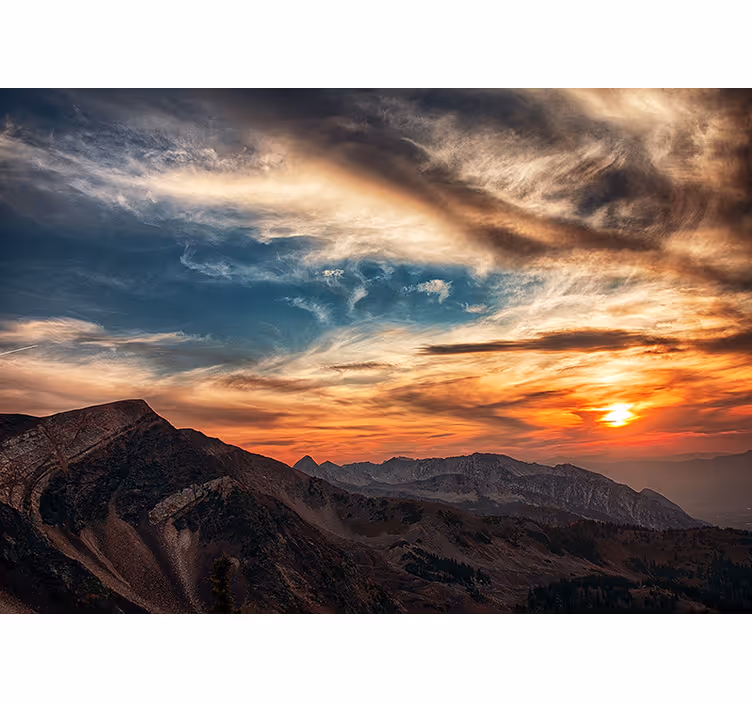 Foto behang bergen grand mountain dusk - TenStickers