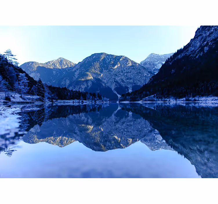 Fotobehang landschap bergreflectie landschap - TenStickers