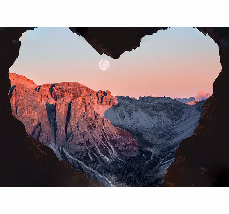 Fotobehang natuur hartvormig berglandschap - TenStickers