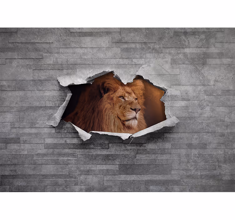 Fotobehang leeuwen majestueuze leeuw illustratie - TenStickers