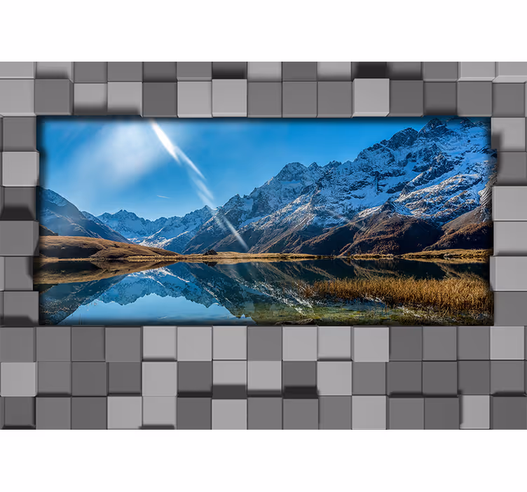 Fotobehang landschap majestueuze berg spiegel - TenStickers