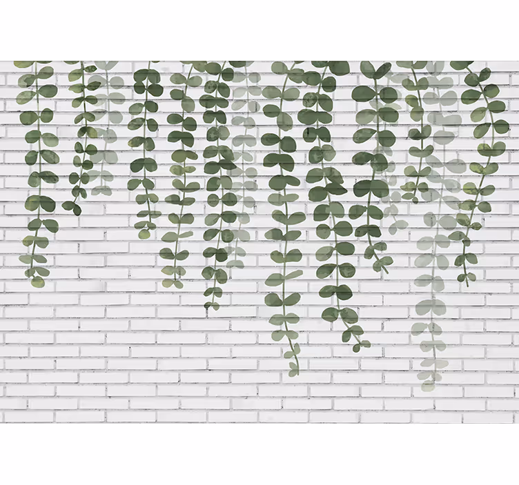 Bomen fotobehang groene hangplanten - TenStickers
