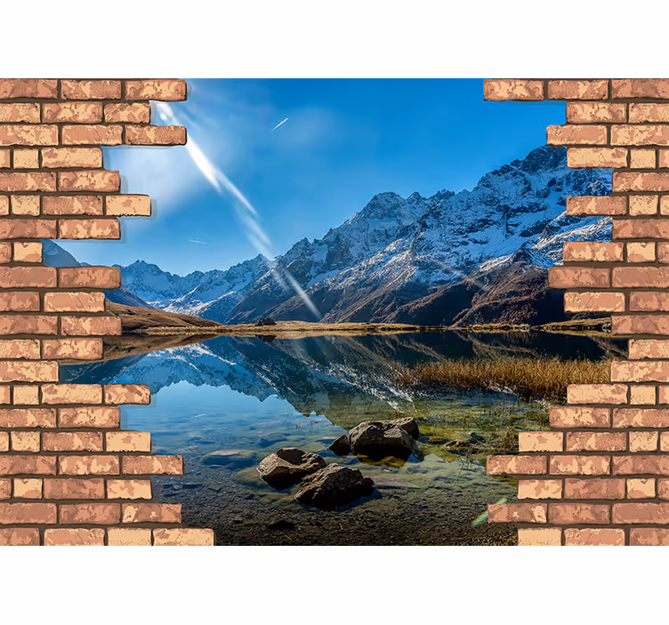 Fotobehang landschap berg en reflectie - TenStickers