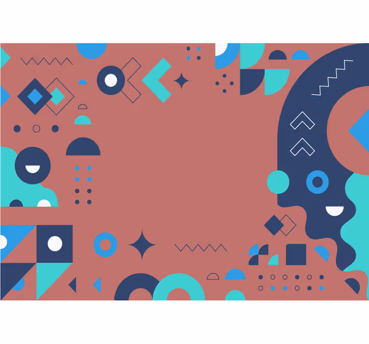 Abstract fotobehang geometrische patroon compositie - TenStickers