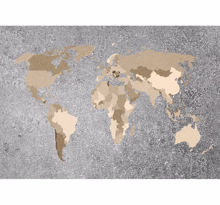 Fotobehang wereldkaart continentenkaart - TenStickers