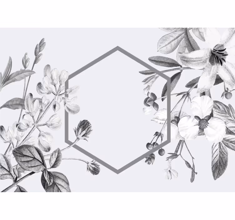 Grijze planten rangschikking fotobehang bloemen - TenStickers