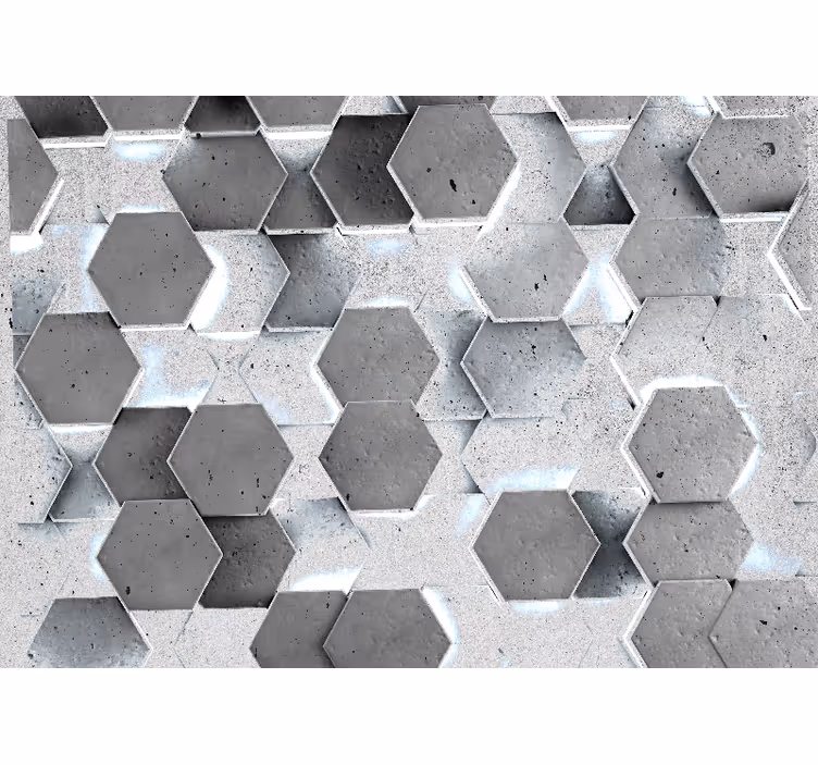 Fotobehang lijnen hexagonaal betonpatroon - TenStickers