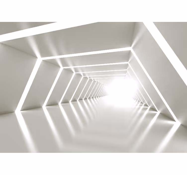 Abstract fotobehang verlichte geometrische passage - TenStickers