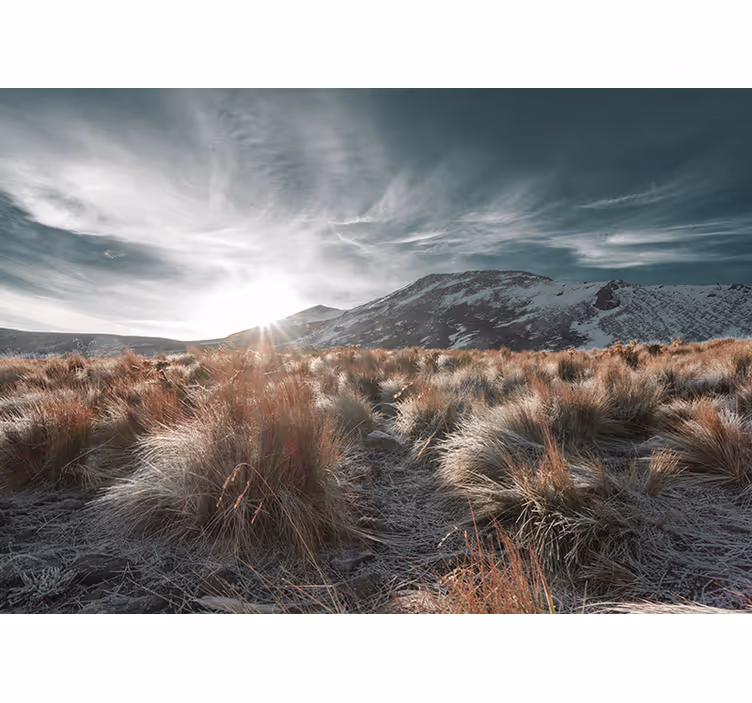 Fotobehang landschap zonsopgang in de bergen - TenStickers