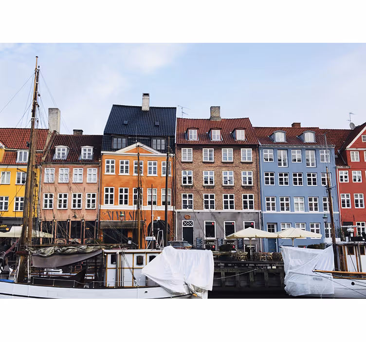Fotobehang steden en landen kopenhagen kanaalzicht - TenStickers