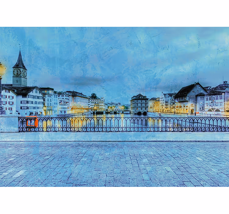 Fotobehang steden en landen zurich rivierzicht - TenStickers
