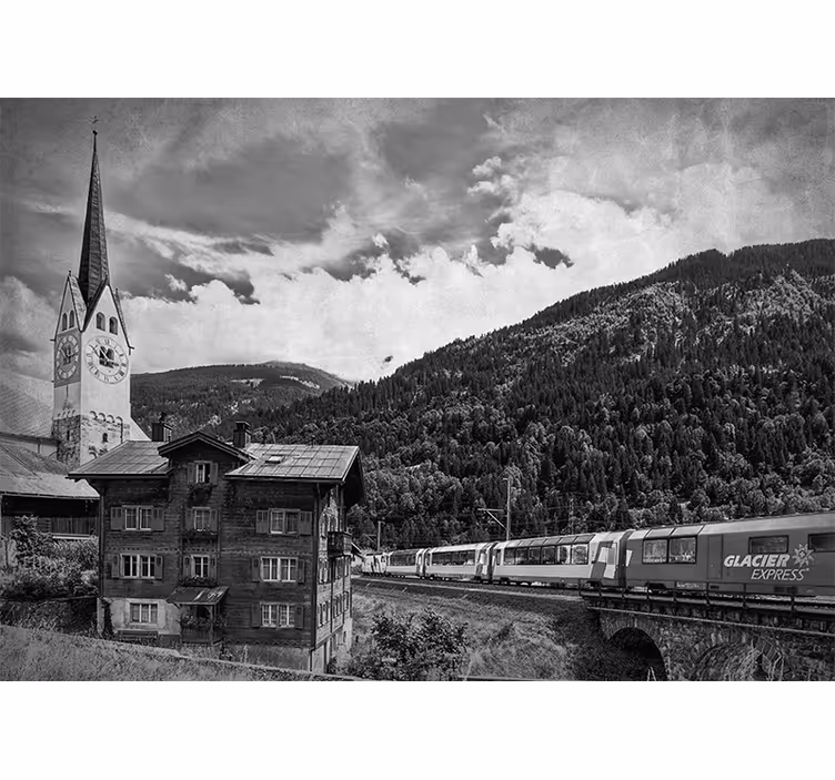 Fotobehang steden en landen historisch zwitsers landschap - TenStickers