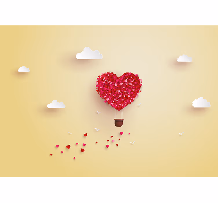 Fotobehang liefde ballon avontuur - TenStickers