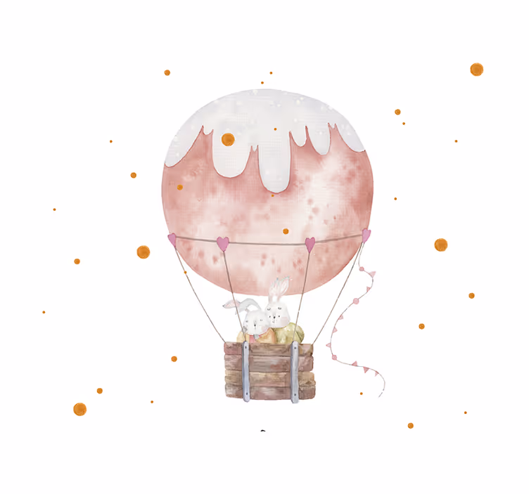 Fotobehang liefde bunny ballon avontuur - TenStickers