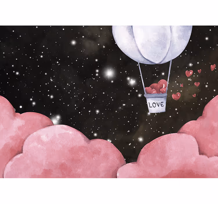 Fotobehang liefde hart ballon reis - TenStickers