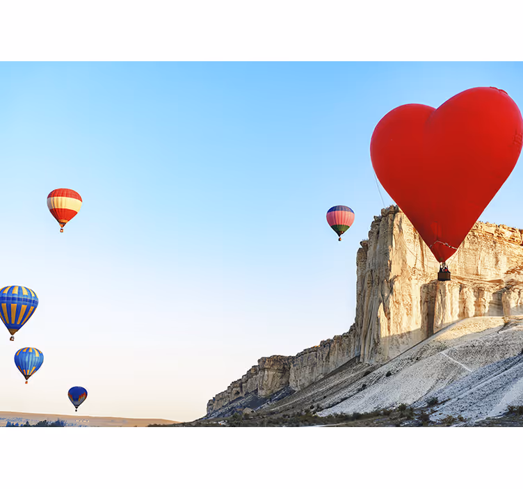 Fotobehang liefde hartvormige ballon - TenStickers