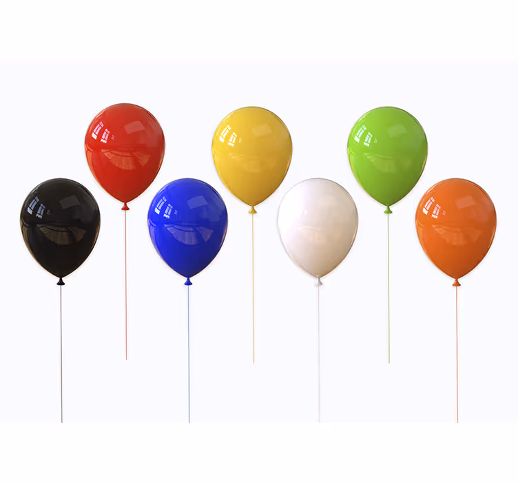 Fotobehang lijnen kleurrijke ballonweergave - TenStickers