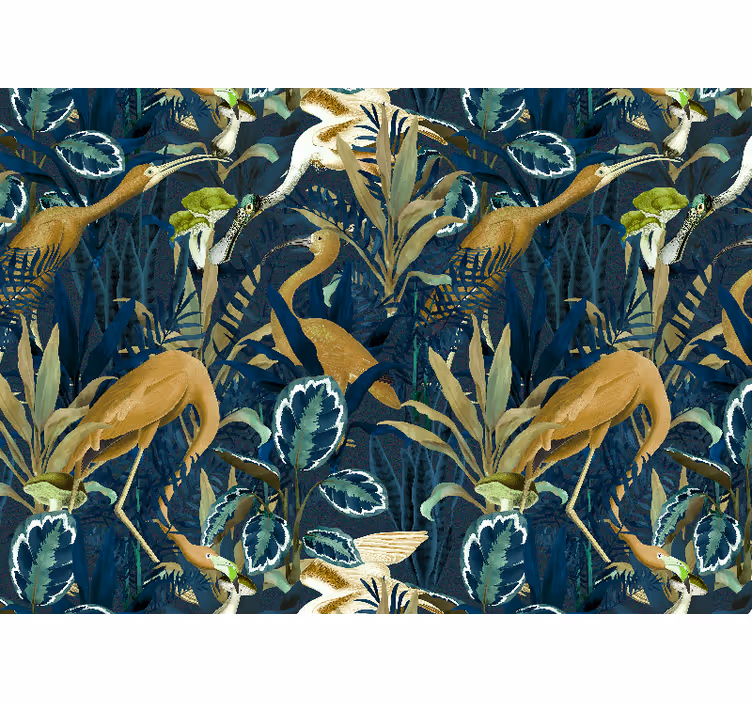 Fotobehang afrikaanse stijl tropische vogel scene - TenStickers