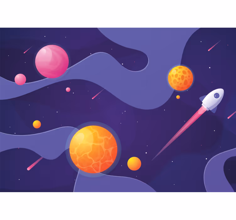 Kosmisch avontuur van het kind foto behang ruimte - TenStickers