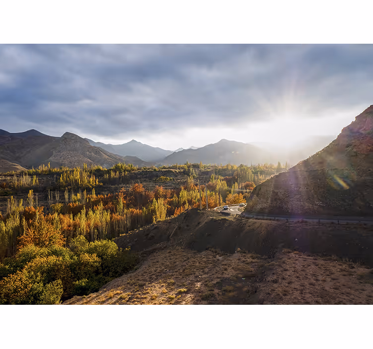 Fotobehang landschap bergachtig herfstlandschap - TenStickers