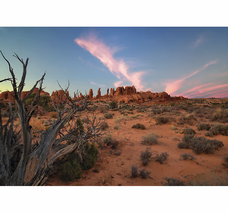 Fotobehang landschap woestijnrotsformaties - TenStickers