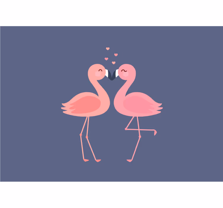 Fotobehang liefde flamingo's in genegenheid - TenStickers