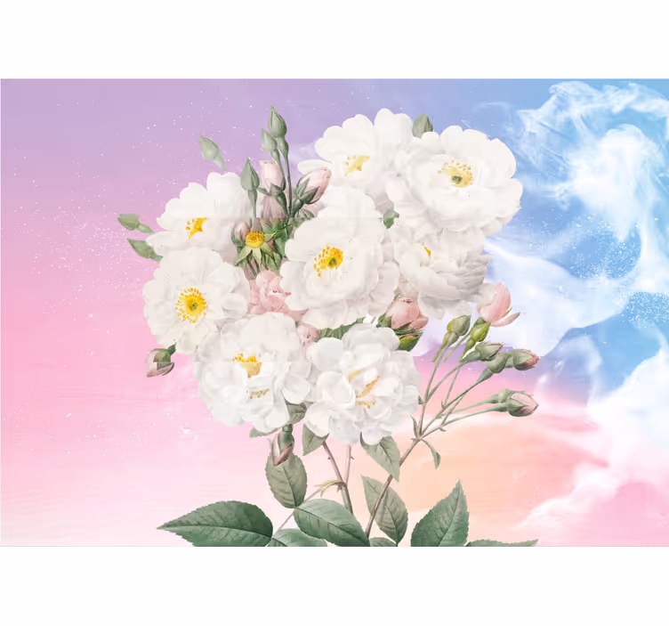 Fotobehang bloemen witte bloemenarrangement - TenStickers