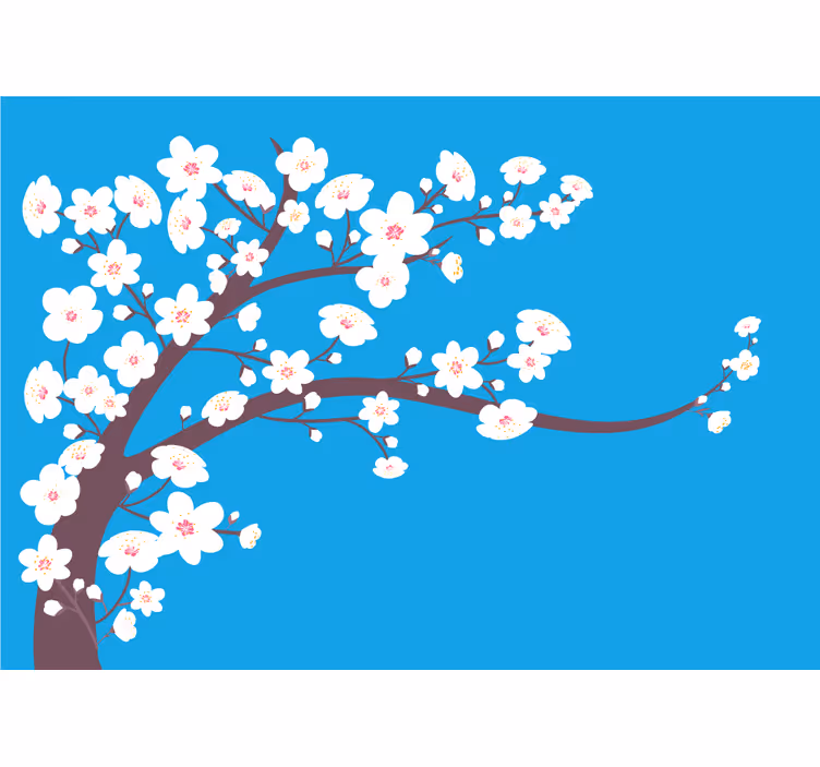 Fotobehang bloemen sakura bloesem tak - TenStickers
