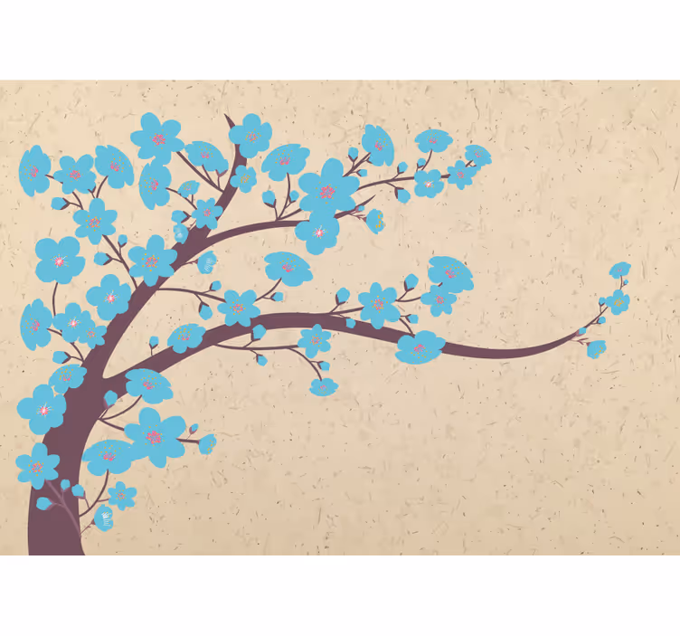 Fotobehang bloemen sakura bloesem tak - TenStickers