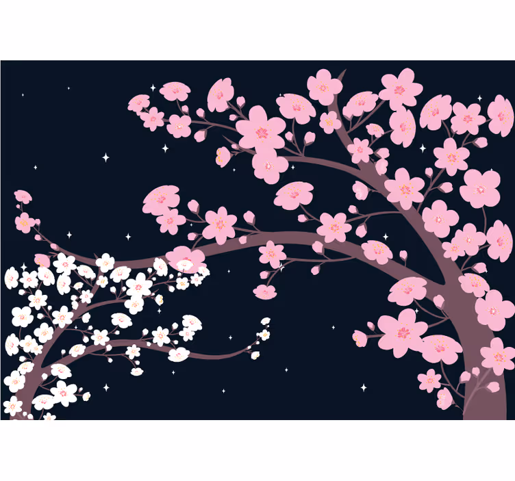 Fotobehang bloemen kersenbloes takken - TenStickers