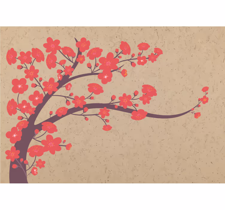 Fotobehang bloemen sakura tak - TenStickers