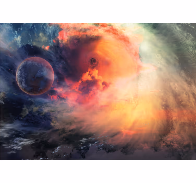 Foto behang ruimte kosmische draaiende nebula - TenStickers