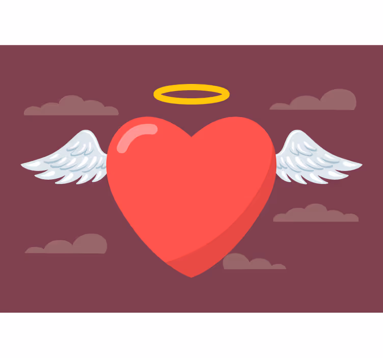 Fotobehang liefde hart met vleugels - TenStickers