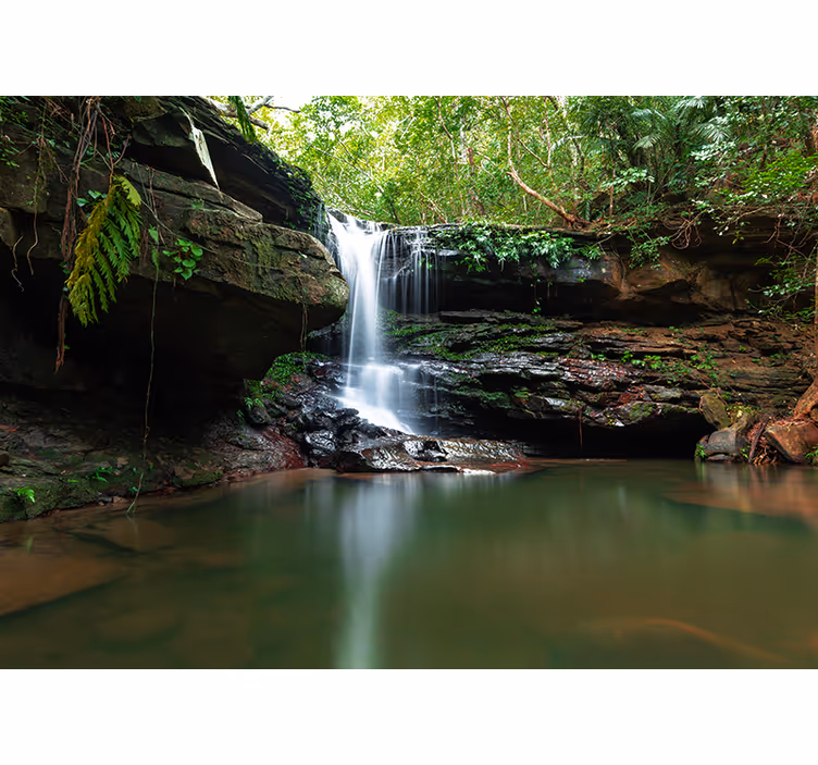 Foto behang natuur rustgevende waterval uitzicht - TenStickers