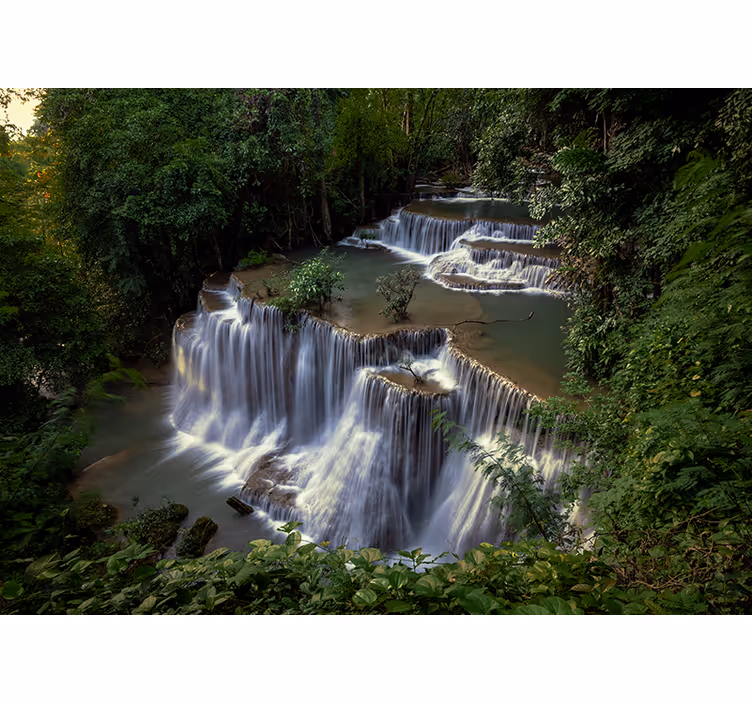 Rustige waterval retraite foto behang natuur - TenStickers