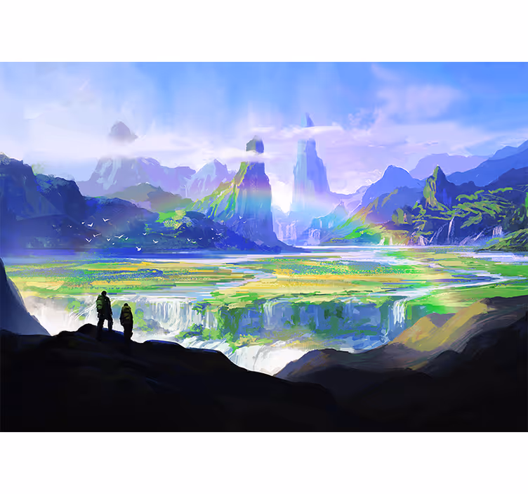 Fotobehang landschap bergachtig natuurtafereel - TenStickers