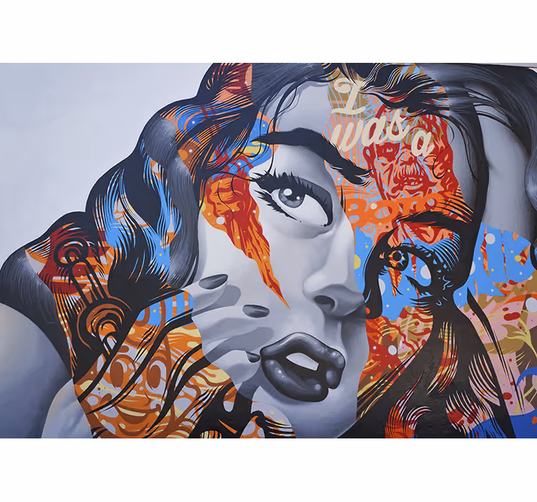 Graffiti fotobehang dynamisch stedelijk portret - TenStickers