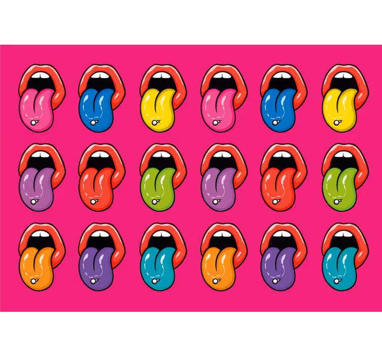 Graffiti fotobehang kleurrijke tonguitdrukkingen - TenStickers