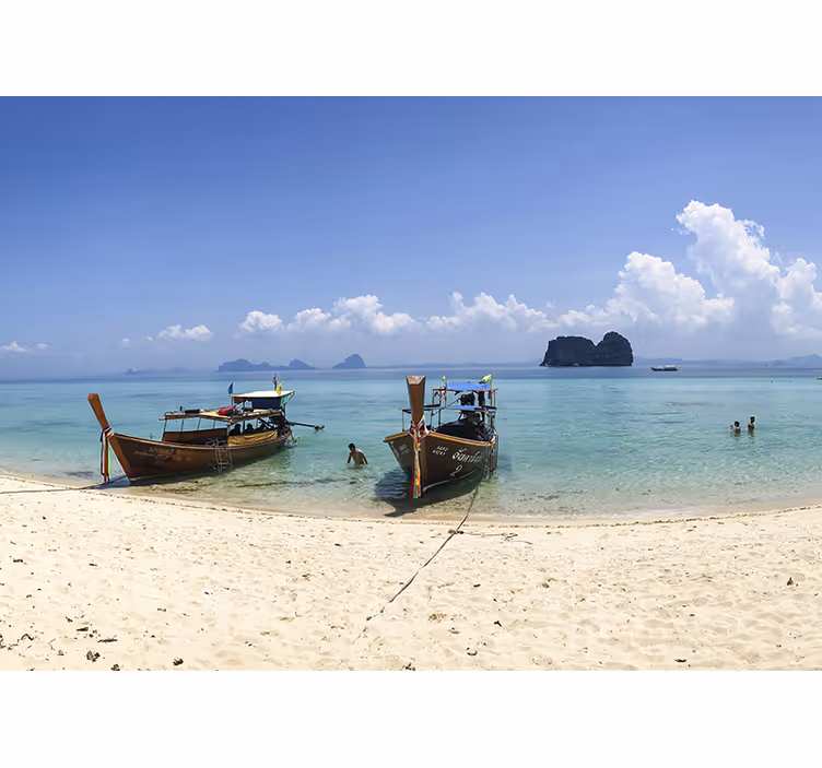 Fotobehang landschap tropisch strandscène - TenStickers