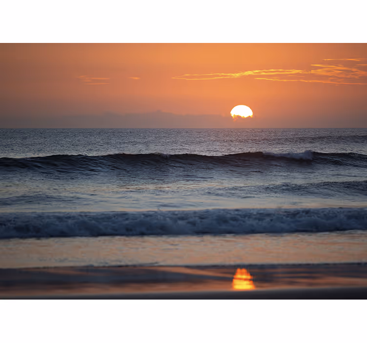 Zonsondergang oceaan horizon fotobehang strand - TenStickers