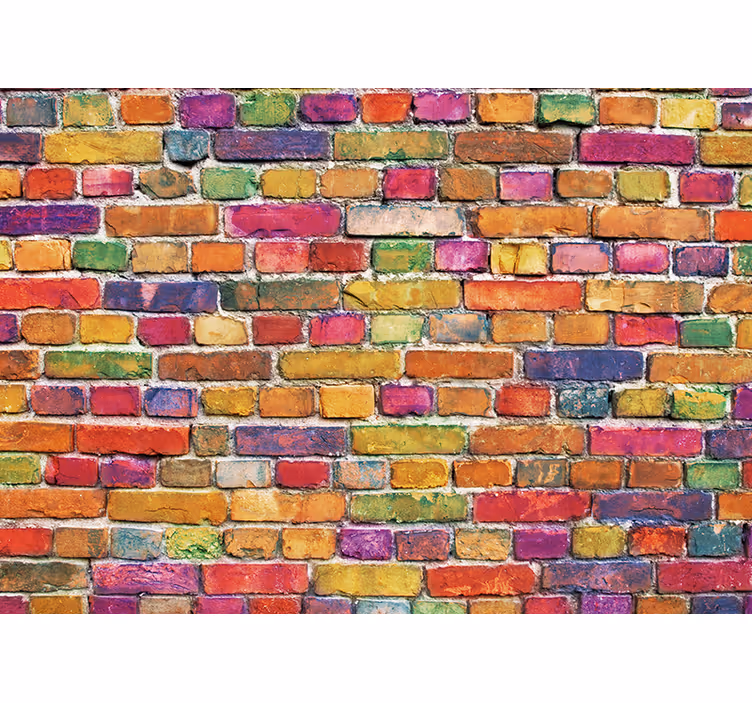 Graffiti fotobehang kleurrijk baksteenpatroon - TenStickers