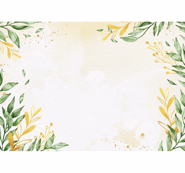 Fotobehang bloemen botanische bladeren compositie - TenStickers